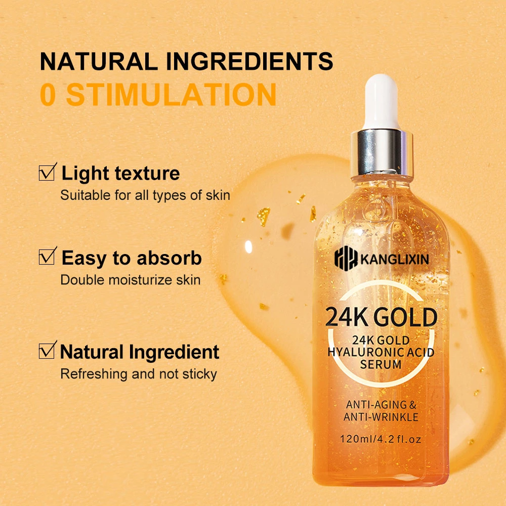 Private Label Skin Care 24K Gold Serum Whitening Moisturizer Anti-Aging Face Serum