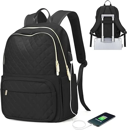 Laptop Backpack Women Work Business Computer Bags USB Charging Port Waterproof