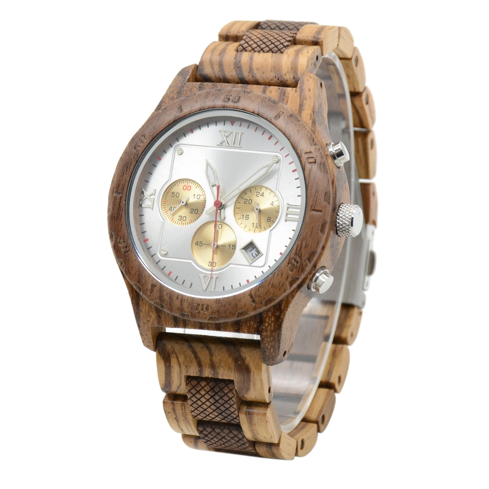 2023 Latest Bewell Chronograph Wood Watch for Men Watches Wholesale/Suppliers