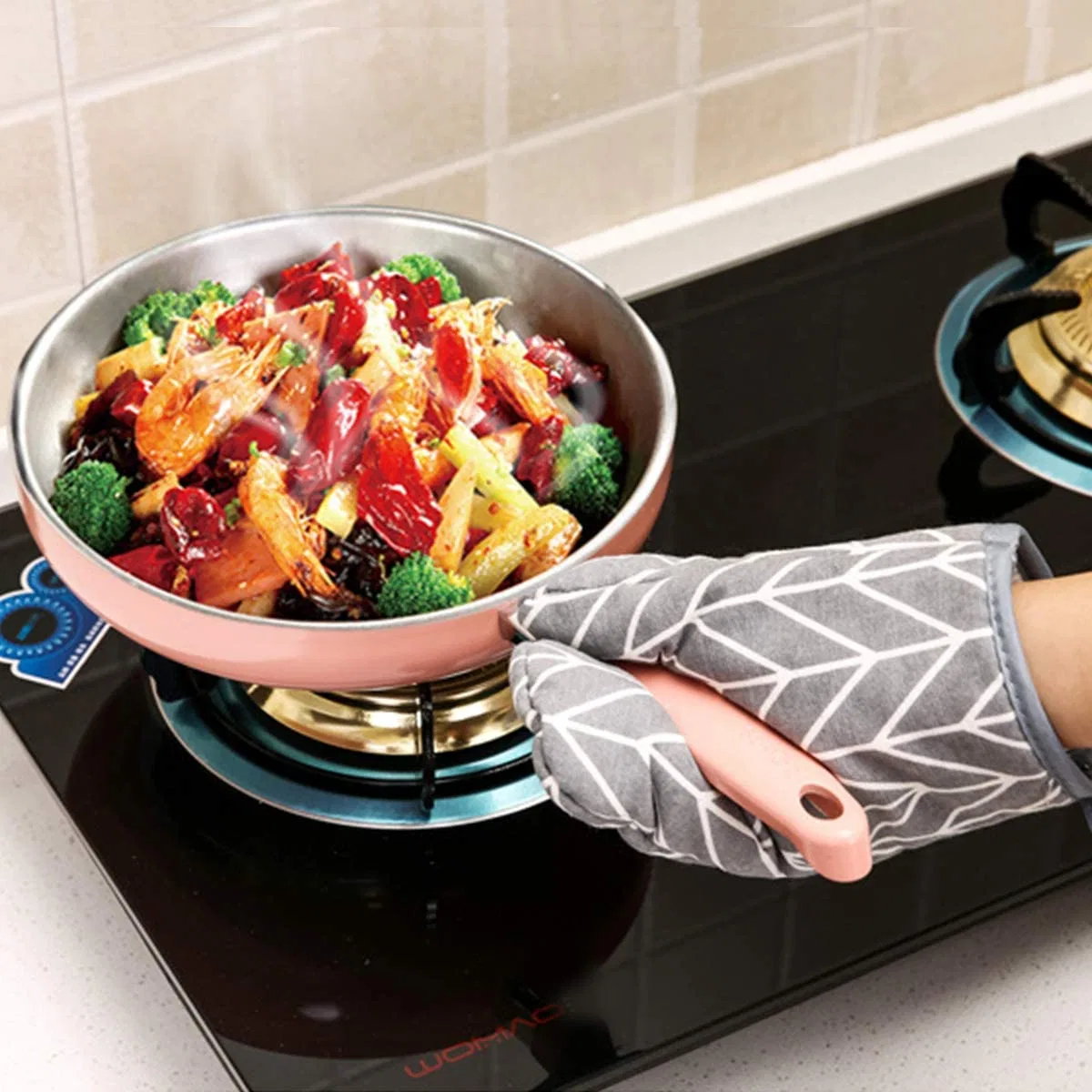 Oven Mitts and Potholders BBQ Gloves with Recycled Infill Silicone