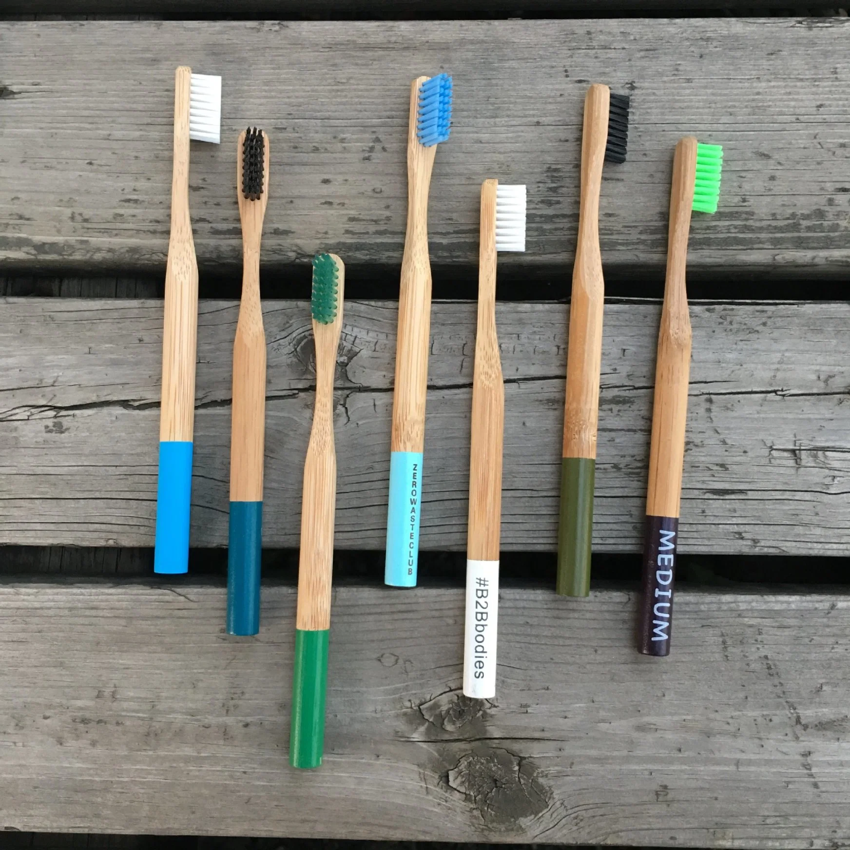 Colorful Bristle Bamboo Toothbrush with Paint Logo 100% Natural Eco-Friendly Bamboo Toothbrush Factory