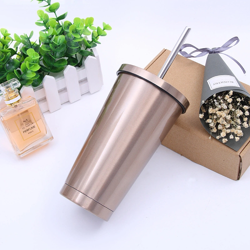 Promotion Modern Jurney Travel Mug with Straw Vacuum Insulated Tumbler Flask 18/8 Stainless Steel Hydro Thermos Cup