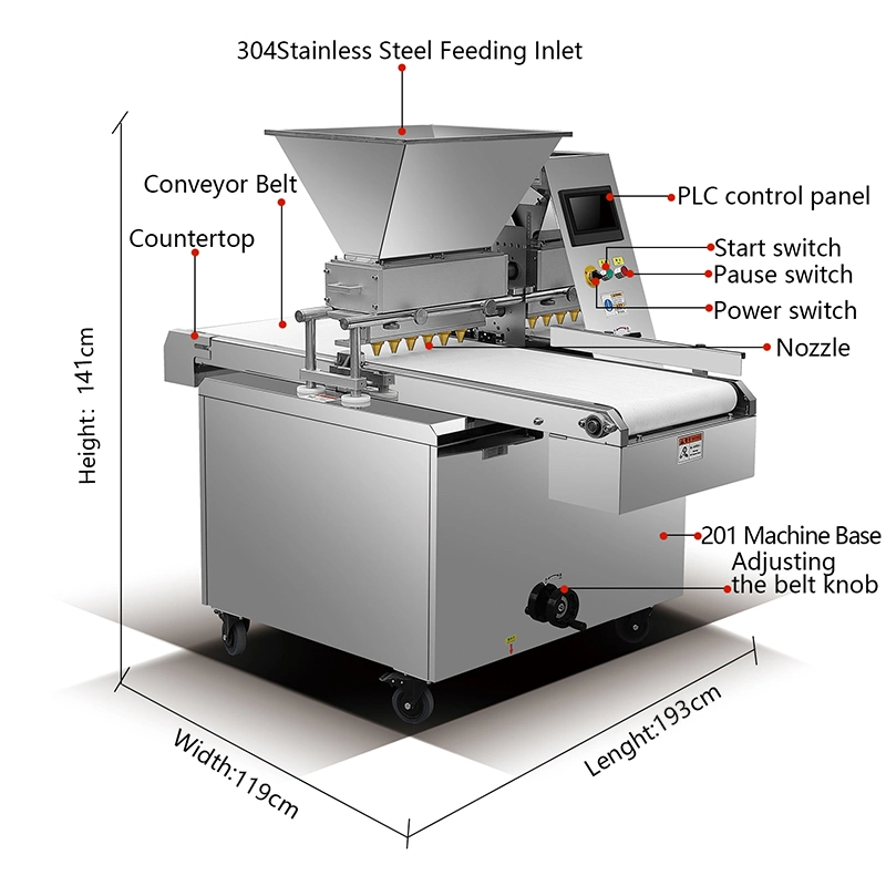 Biscuit Depositor Rotary Mould Machine Wire Cut Cookies Making Machine