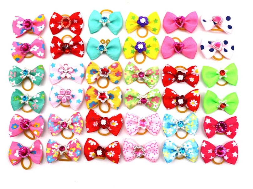 Hot Sale Colorful Pet Dogs Hair Accessories Dog Rubber Bow