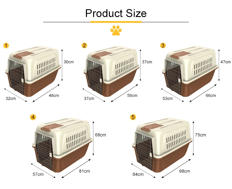 2023 Factory Directly Sale Durable PP Outdoor Pet Dog Carrier Air Travel Carrier Crates Portable Pet Transport Box