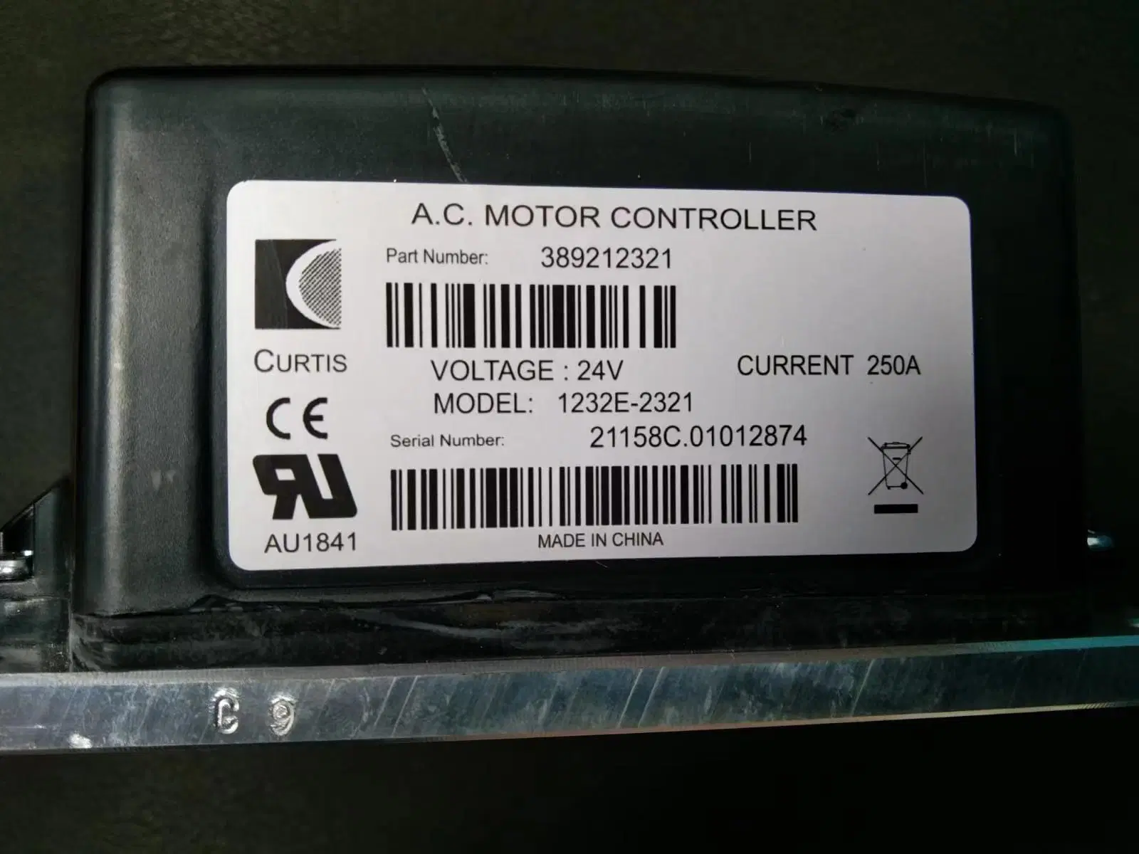 Контроллер электродвигателя индукционной электрической системы переменного тока 24 в 250 а для тележки для гольфа 1232e-2321