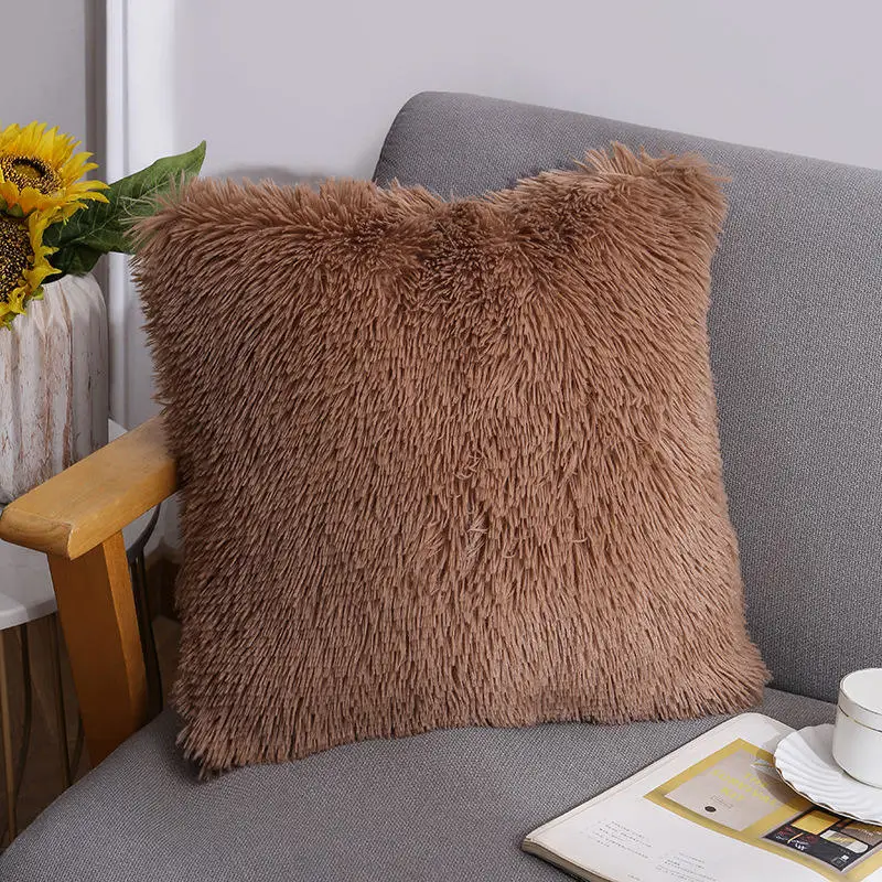 2023 New Plush Pillow Covers Solid Color Sofa Cushion Set Velvet Chair Office Home Cushions