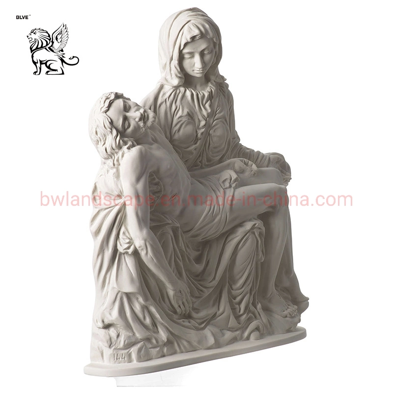 China Supplier Church Religious Decoration Hand Carving The Death of Jesus White Marble Pieta Relief