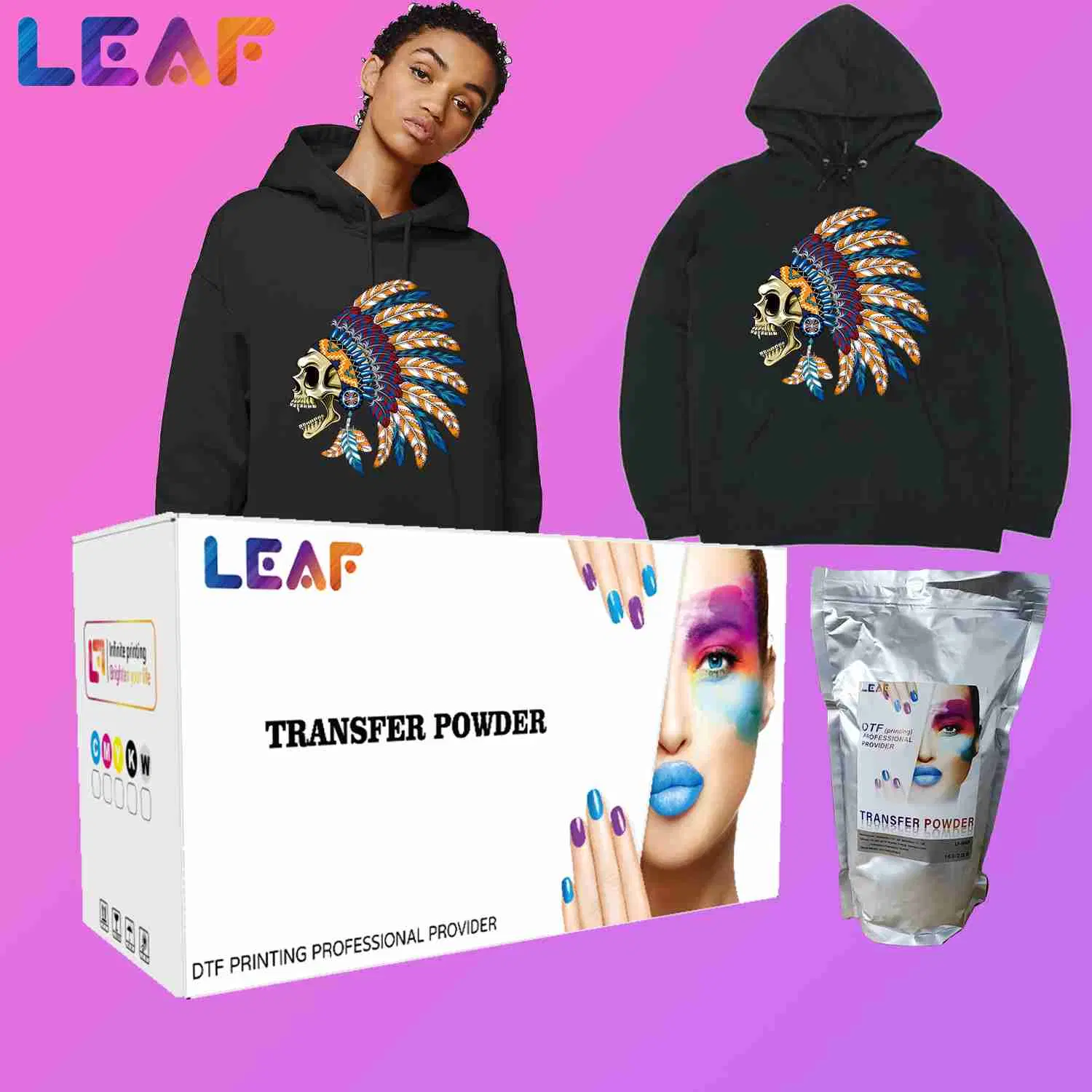 Leaf Popular Premium DTF Powder Hot Melt Adhesive White Powder for DTF Printer