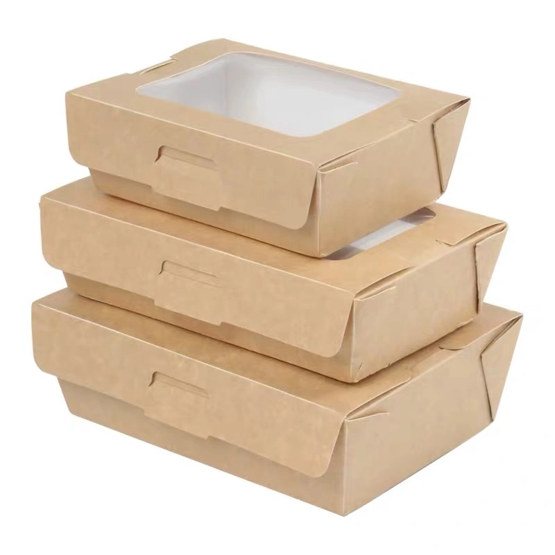 Disposable Tableware Eco Friendly Kraft Food Box Food Grade Chicken Box to Go Boxes Restaurant