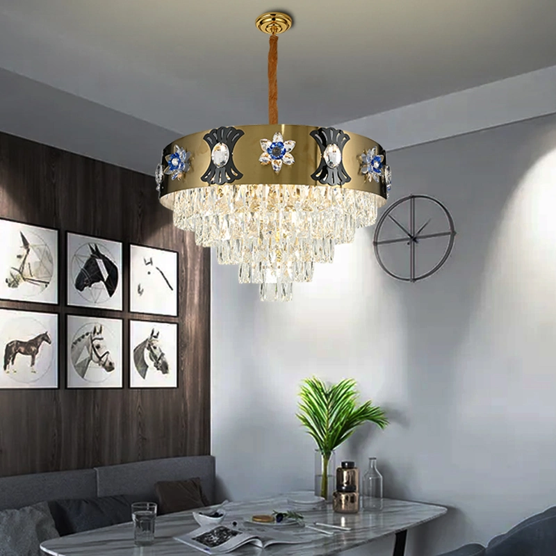 Living Room Kitchen Indoor Ceiling Hanging Modern Crystal Chandeliers Lamp Pendant Light