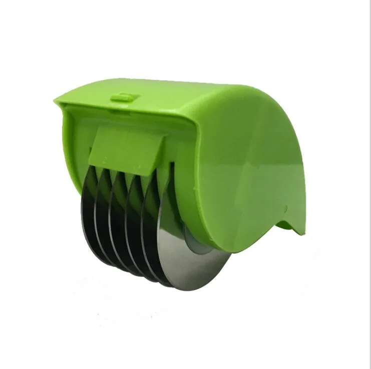 Leafy Herb Mincer Roller Slicer, Manual Hand Scallion Herb Chive Potato Cutter with 6 Cutting Blades Chopped Sliced Vegetables Shredding Tool Esg15658