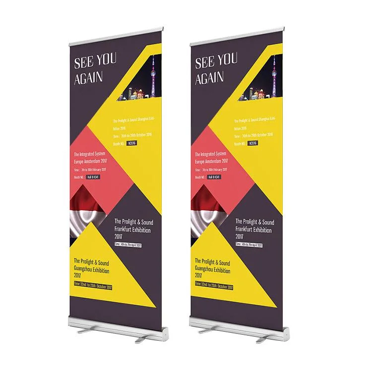 Standard Retractable Exhibition Double Side Aluminum Roll up Banner Stand