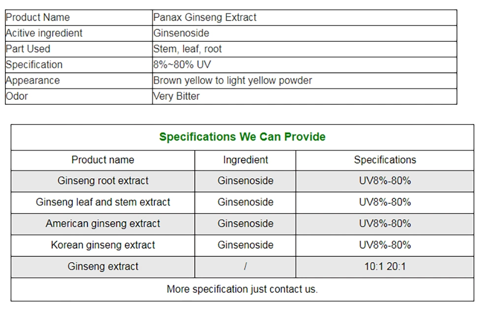 Extracto de hierbas de máxima calidad Ginsenoside 5%/10%/20%/30%/40%/50%/60%/70%/80%/90% y 99,99% de Panax ginseng extracto de plantas de raíz la atención de salud la raíz del Ginseng