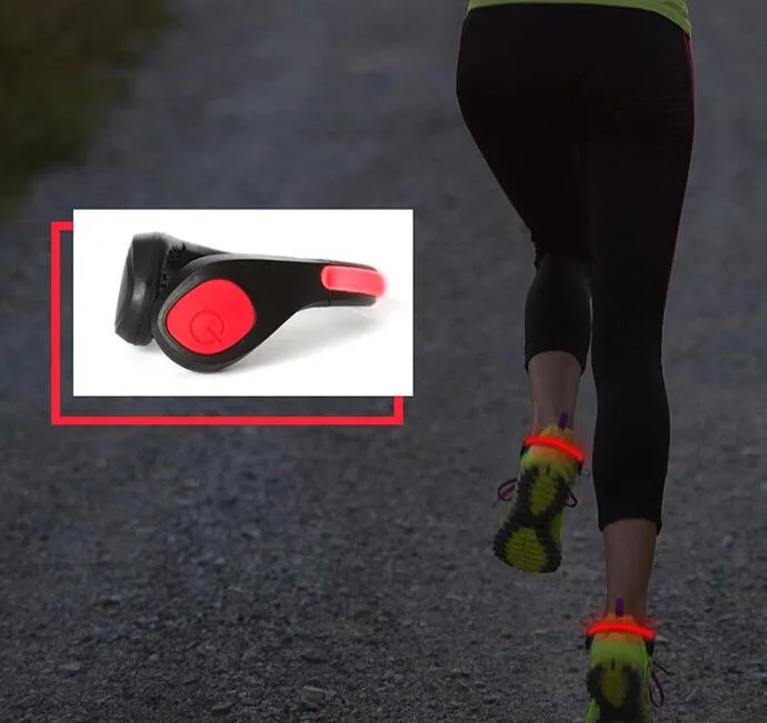 Voyant lumineux de sécurité portable exécutant Shoe Clip éclairage vélo brassard d'éclairage Néon de Lumière LED d'avertissement de sécurité en plein air veilleuse