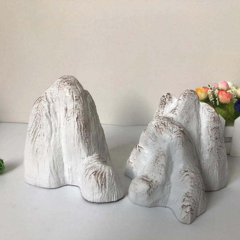 Resin Mountain Bookend Rockery Stone Book Ends Home Decor for Study Office Desktop Crafts