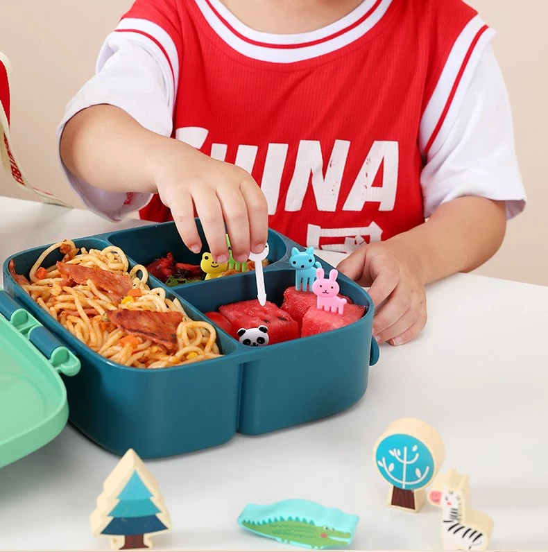 Schule Kinder Kinder Tragbar Einstellbare Kunststoff Bento Box Mikrowelle Sicher Lunchbox Food Storage Behälter mit Griff