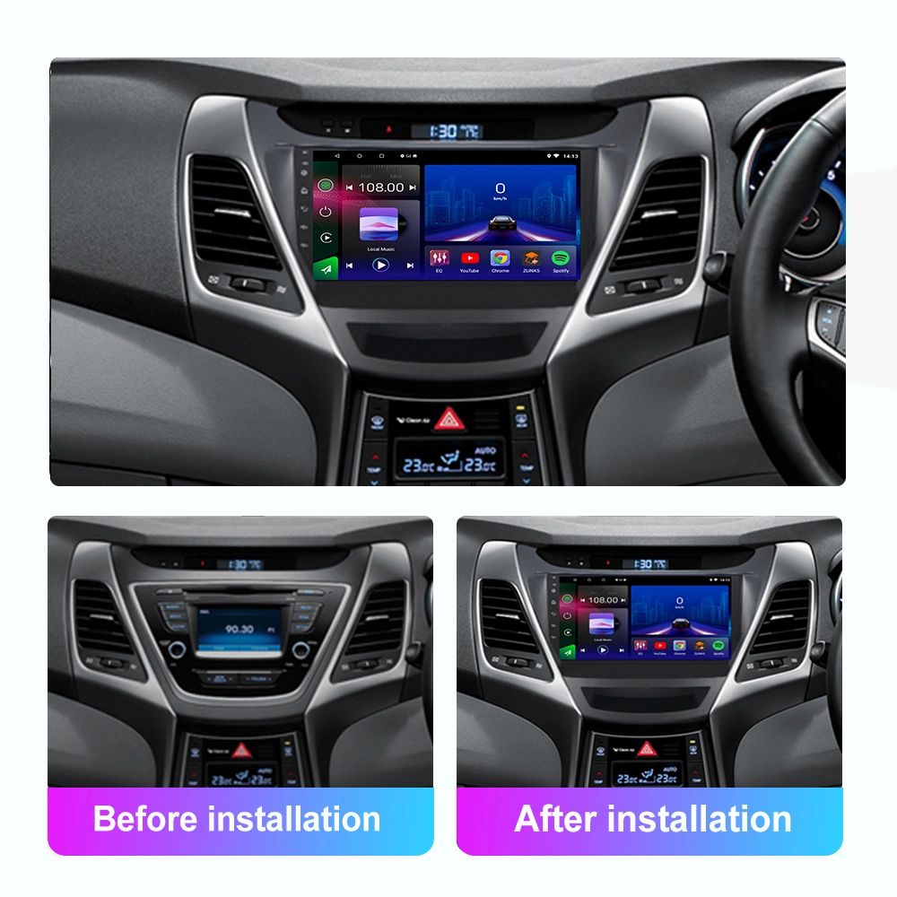 Jmance Android 2 DIN 1024*600 HD 1080p Full Touch Screen Mirror Stereo Radio reproductor de DVD con GPS para coche Bluetooth/reproductor de vídeo para Hyundai Elantra