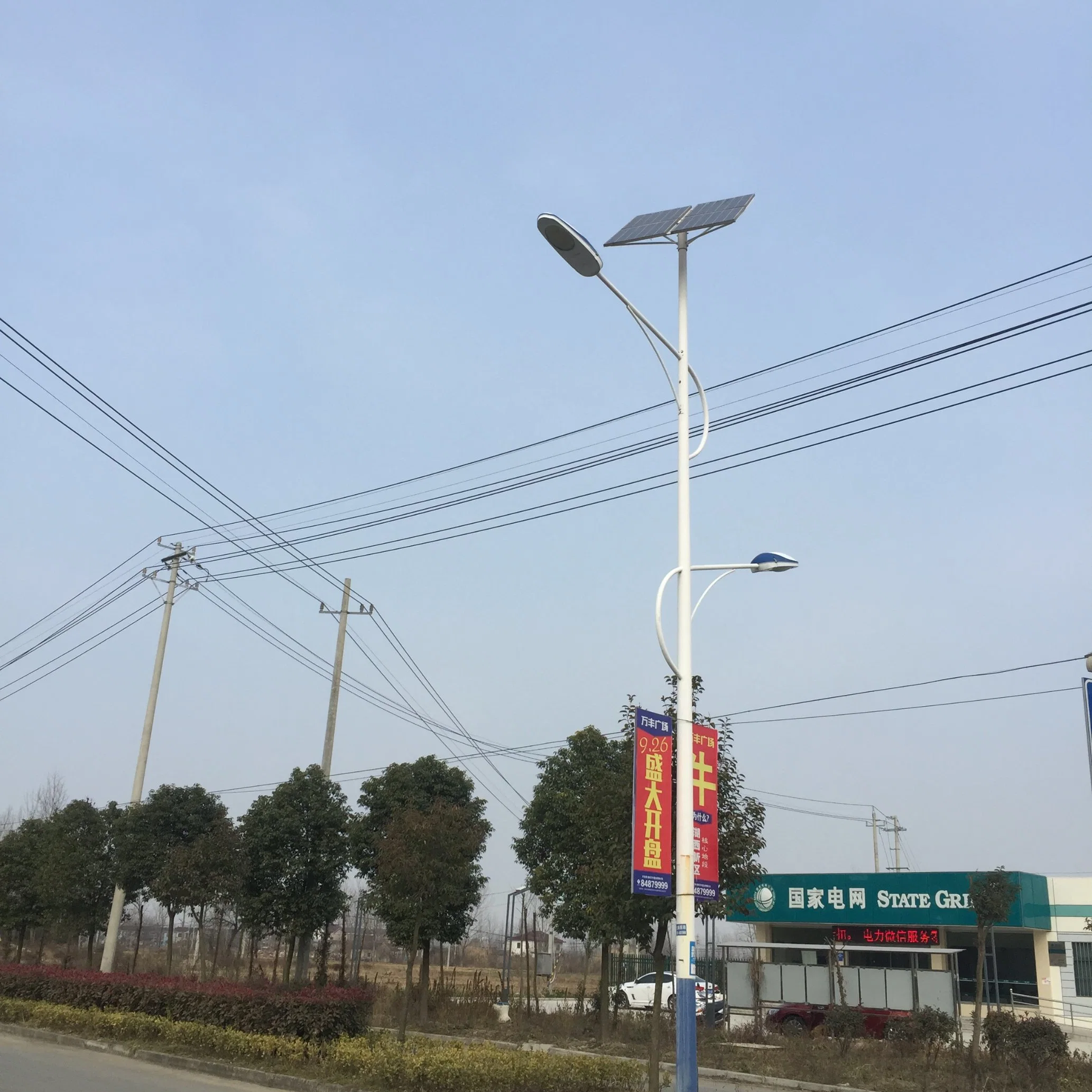 30/50/60/100W 9m LED-Solar-Straßenleuchte aus Stahl (BDLed015)