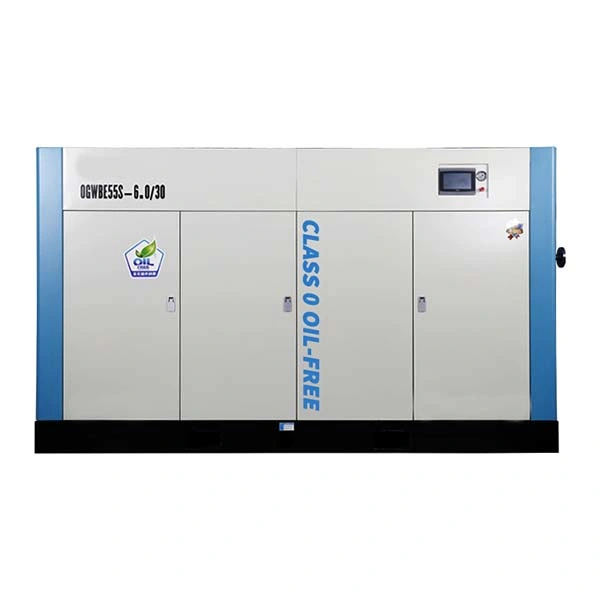 High Pressure 30 Bar-40 Bar Oil-Free Pm VSD Two-Stage Rotary Screw Air Compressor for Pet Bottle Blowing Industry