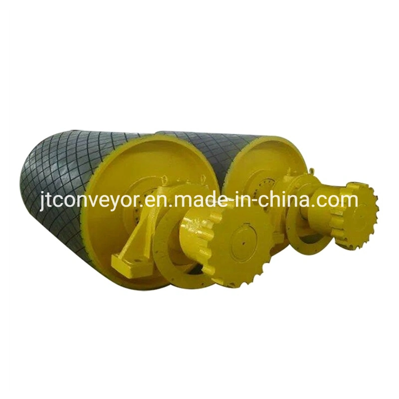 Belt Conveyor Stainless Steel Antimagnetic Head Drive Rubber Lagging Pulley