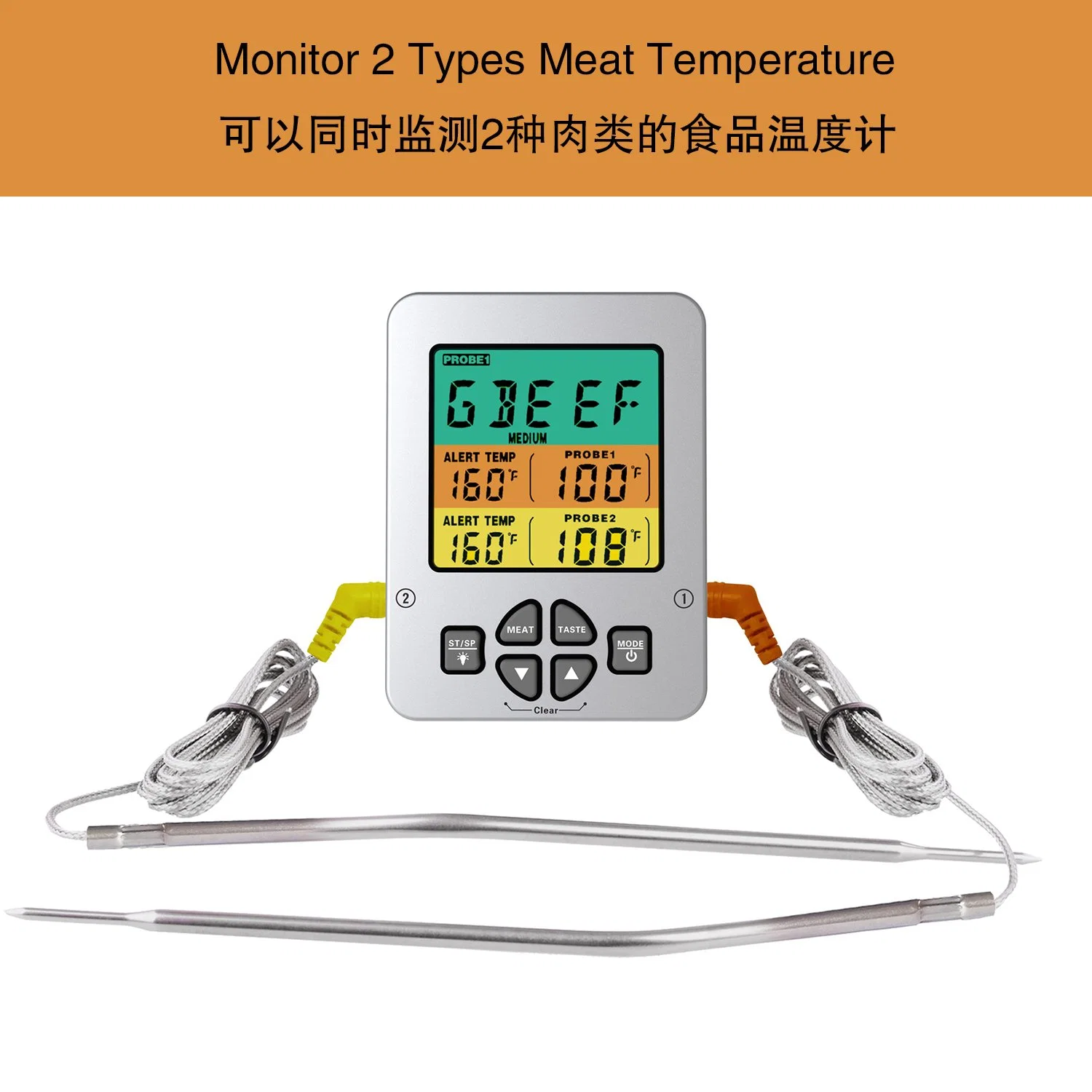 BBQ Cooking Digital Meat Thermometer Milk Water Measure Grill Kitchen Probe Tool