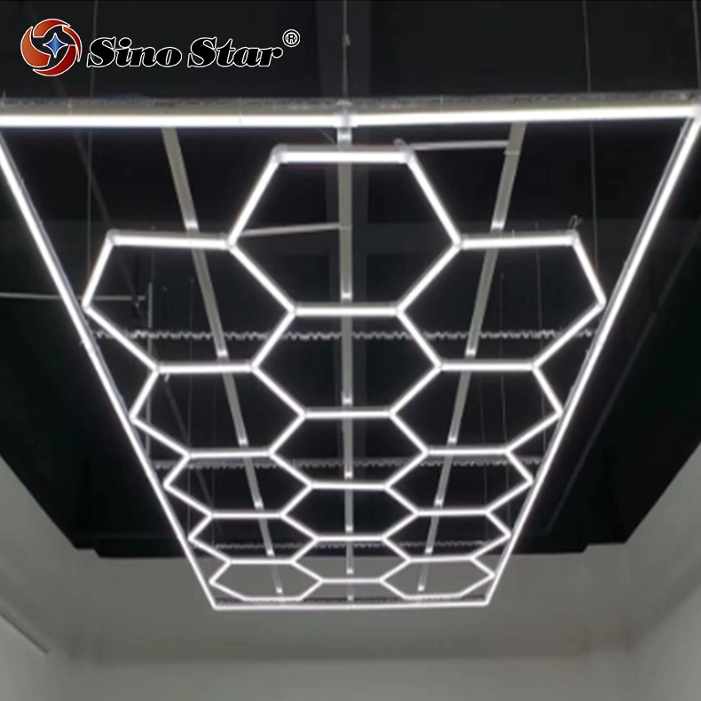 Factory Sell Luxury Custom Hexagonal Lamp Ceiling Light Car Workshop Light LED Detailing Light