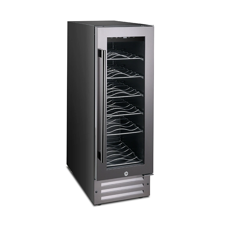 18 Bottles Wine Cooler Fridge Single Zone Compressor Refrigiator Freestanding Cabinet with Lock