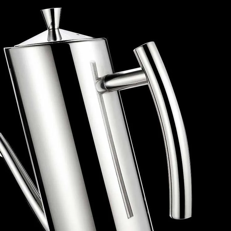 Drip-Free Pouring Spout with Dust Lid Silver 304 Stainless Steel Oil Pouring Can