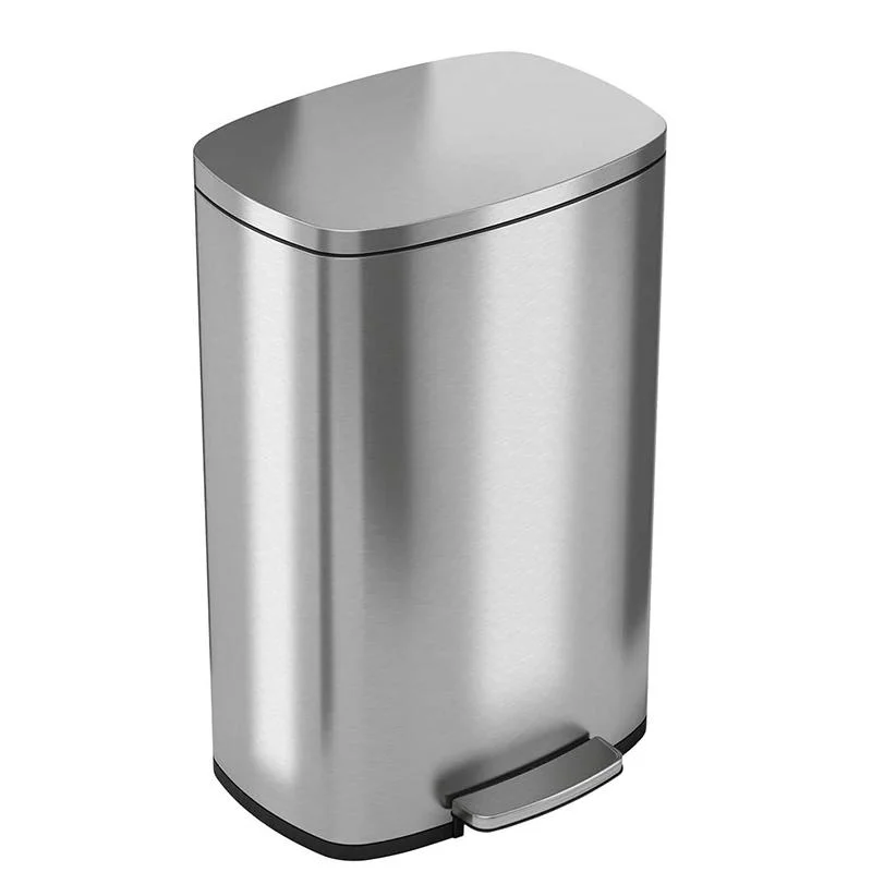 30L 50L Stainless Steel Metal Strong Kitchen Garbage Trash Can