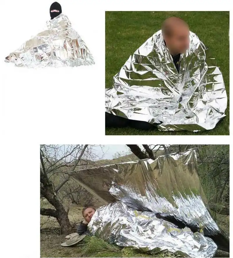 Emergency Mylar Foil Rescue Blanket 52" X 84" Waterproof and Durable Compact Thermal Blanket Esg12918