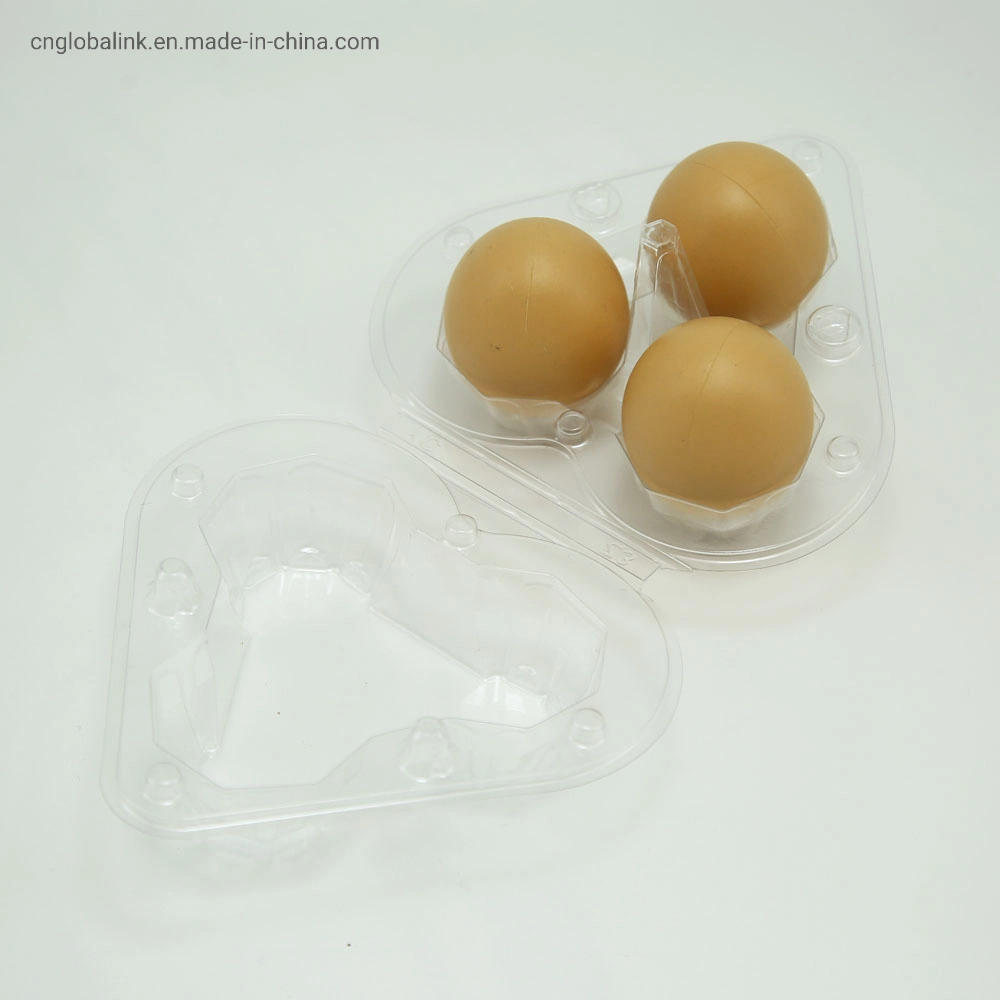 Disposable Custom Plastic Clear 3 Holes Chicken Egg Tray Box