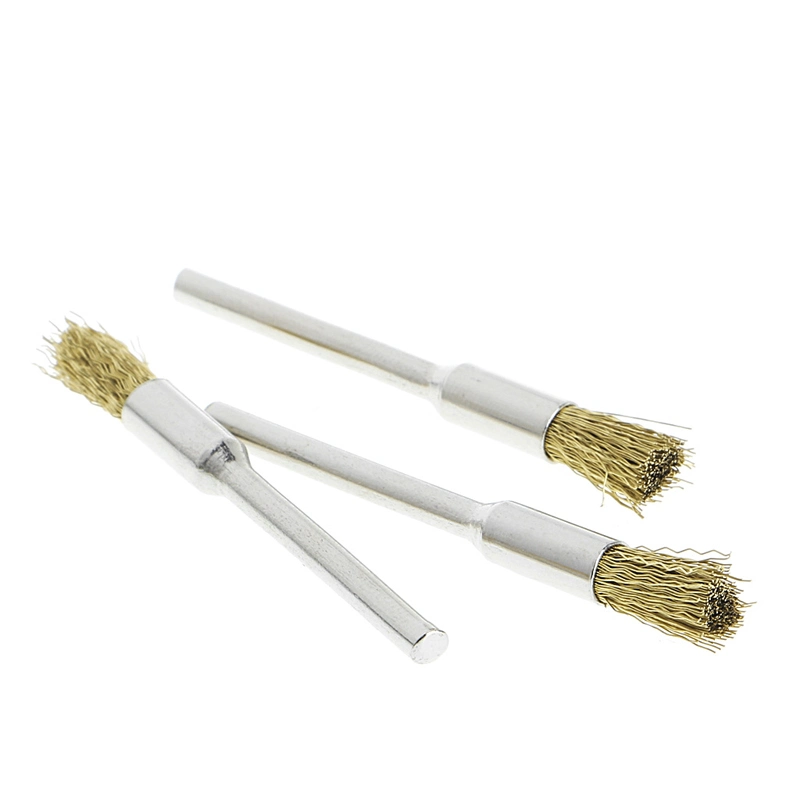 5/6/8cm Stainless Steel and Copper Wire Pen Shape Polishing Cleaning Brush for Metal Surface Rust Removal Grinding Deburring