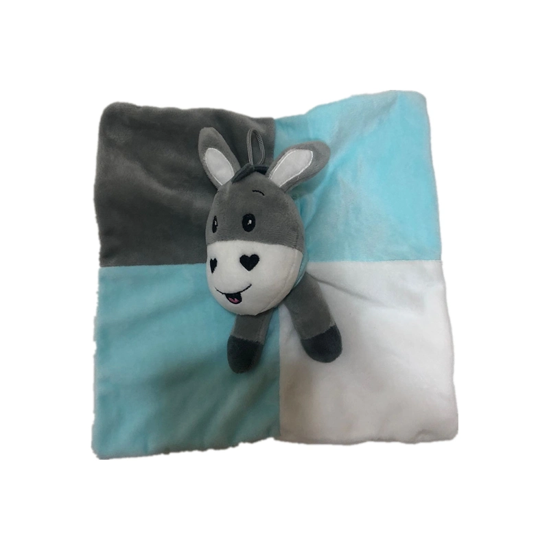 OEM Plush Factory Baby Toy Baby Security Blanket Soft Stuffed Animal Plush Security Blanket Soothing Toy for Baby Toddlers