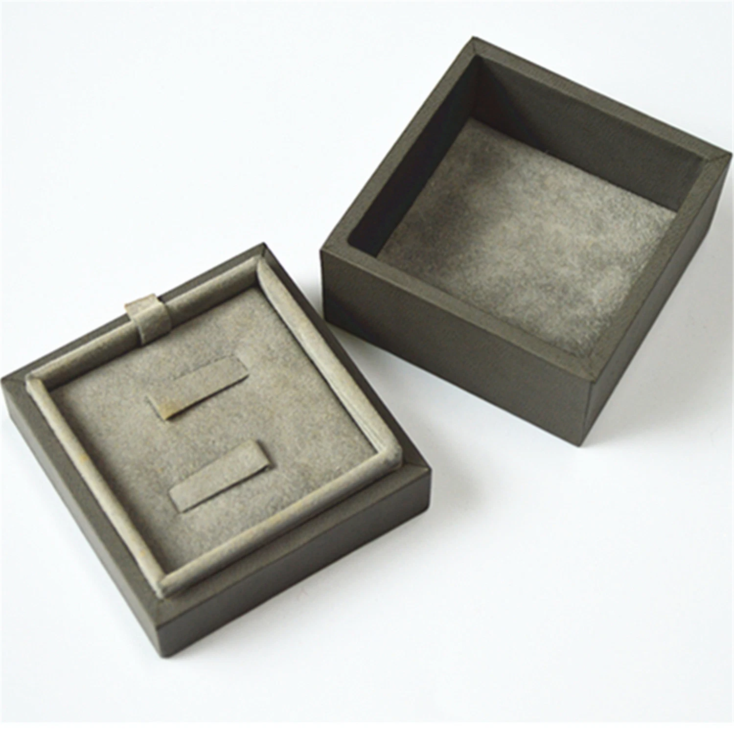 Factory Made Durable MDF Paper Silver Stamping Logo Customize Jewelry Ring Box