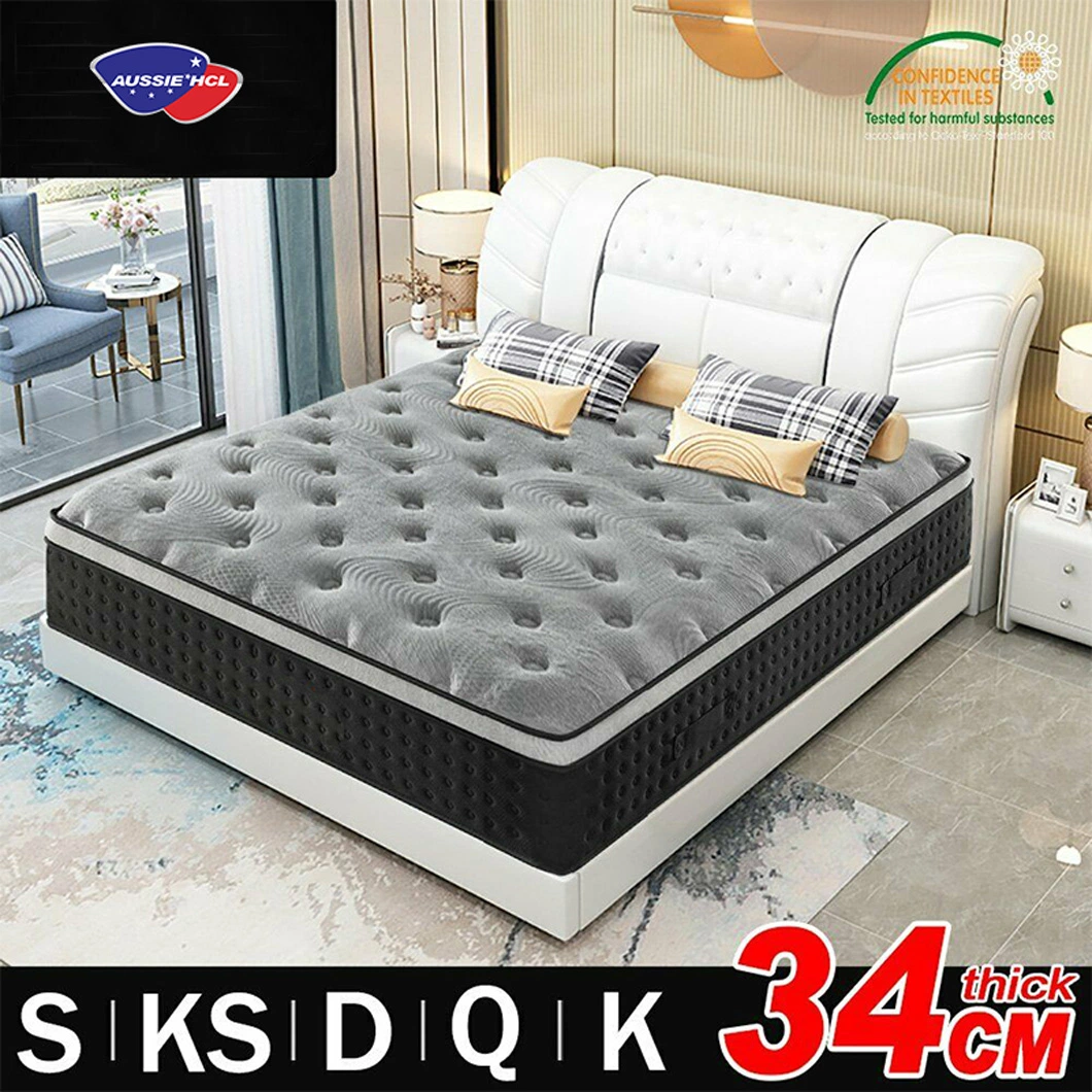 137X190 Matelas Orthopedic 7 Zone Double Queen King Single Mattress Pocket Spring Latex Foam Medium Firm Height 34cm