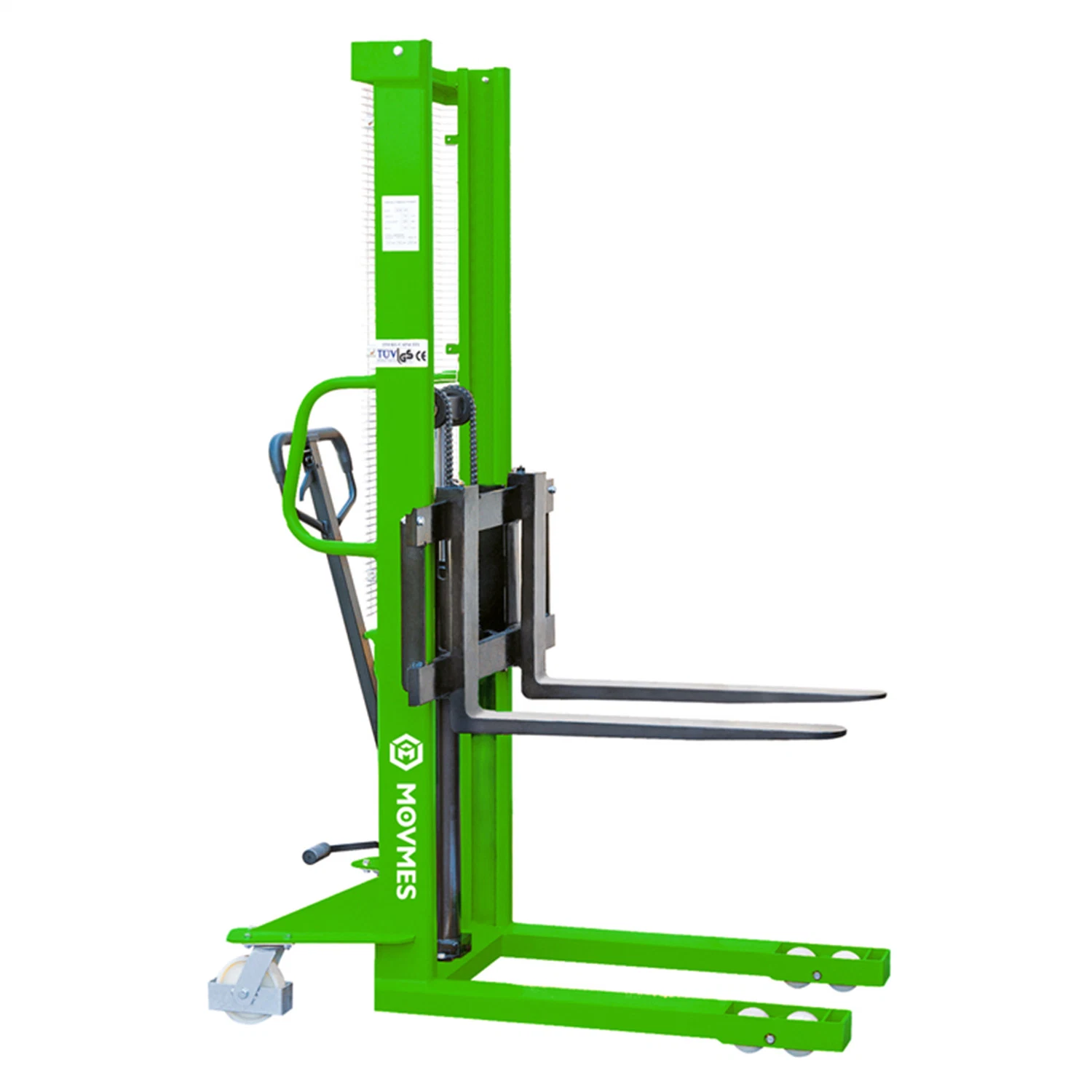 1.6m/2.5m Lifting Height Hydraulic Manual Stacker Truck with Adjustable Forks