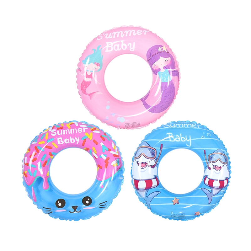 Factory Stock Inflatable Cute Donut Shark Mermaid Swimming Ring PVC Pool Float