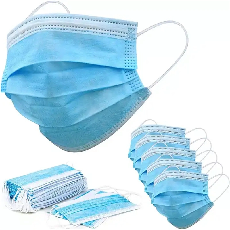 Disposable PP Non-Woven Protective Dental Hospital 3ply Face Mask with Earloop