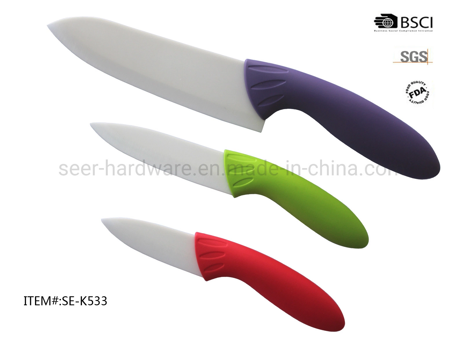 Ceramic Knife/Zirconia Ceramic Knife/Kitchen Knife/Utility Knife with Rubber Handle (SE-K533)