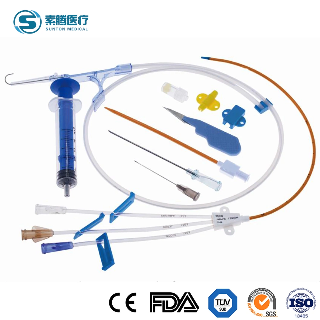 Sunton Medical Triple Lumen CVC Catheter Simple Kit China Surgical Grade Single Lumen CVC Set Manufacturer Cheap Price Medical Catheter Central Venous Kit