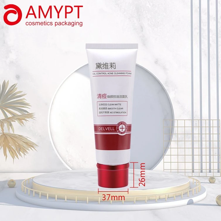 Red Shampoo Soft Tube Packaging Cosmetic Plastic Tube Custom Pattern Container