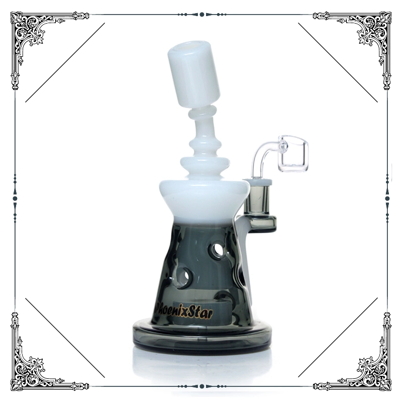 Venta caliente 7,8 pulgadas vidrio ahumado tubería de agua Hookah aceite Quemador Quartz Banger Recycler DAB Oil Rig Wholesales