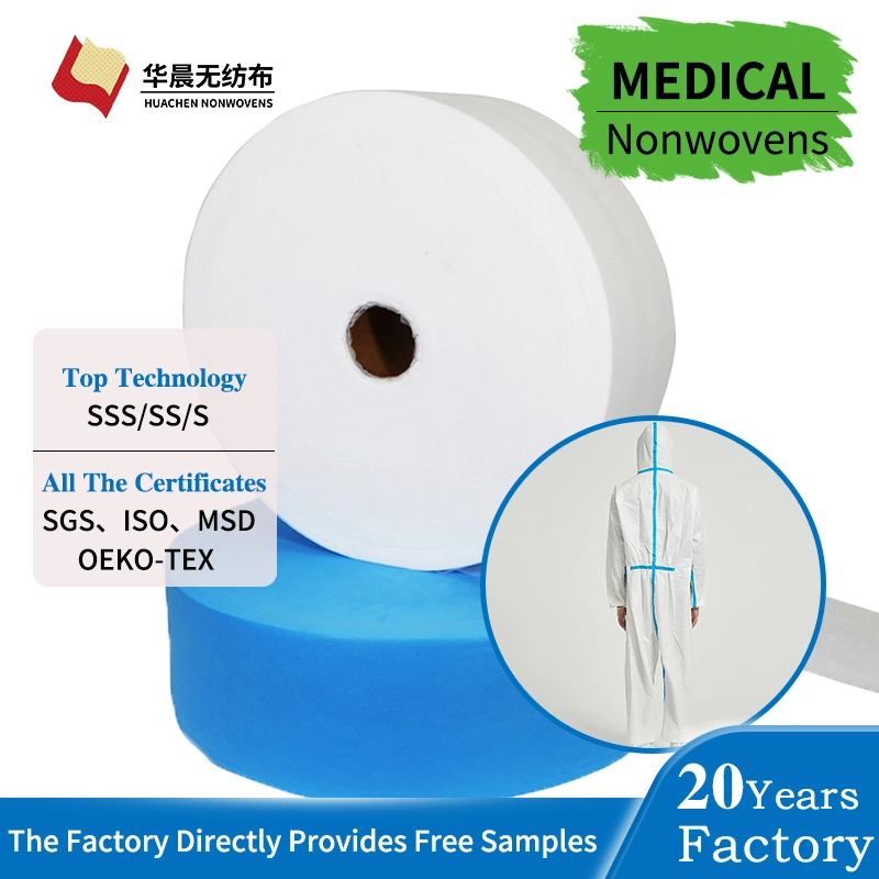 100% Polypropylene 9-250GSM Roll Packing Flame Retardant Fabric Disposable Medical Use