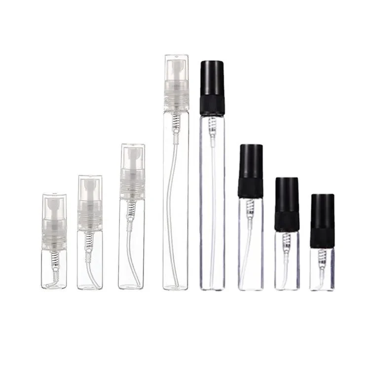 Frascos de atomizador Perfume pequenos de 10 ml de 3 ml e alta qualidade, de 2 ml, com 5 ml Frasco de vidro de amostra com mini-frascos de teste da bomba de pulverização