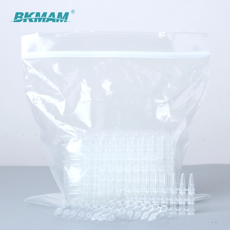 High Transparent Lab Use PCR Tubes 0.2ml 8 Strip PCR Tubes with Domed Cap for Sampling Test