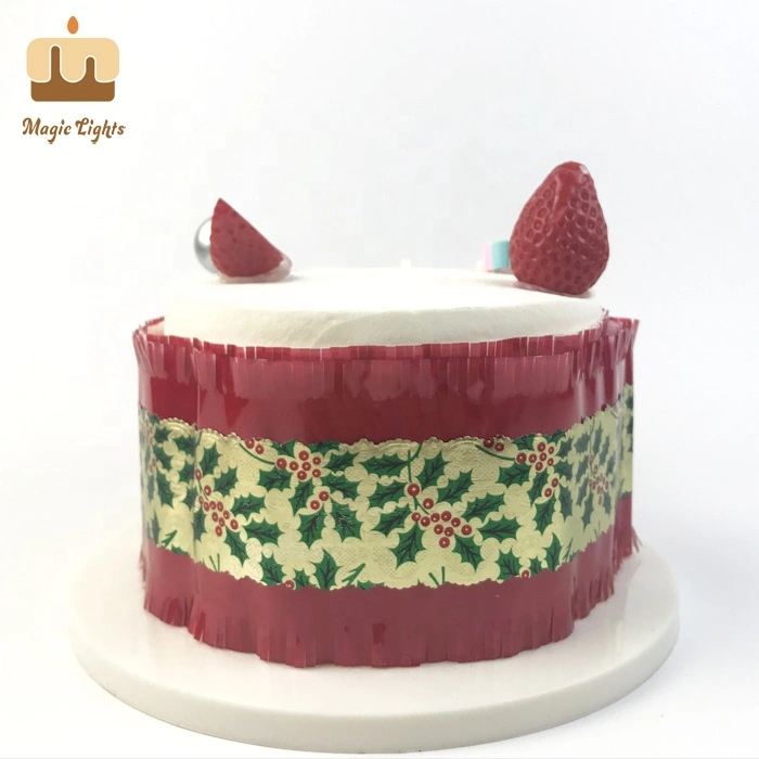 Wholesale/Supplier Gold Holly Red Merry Christmas Cake Frill Band