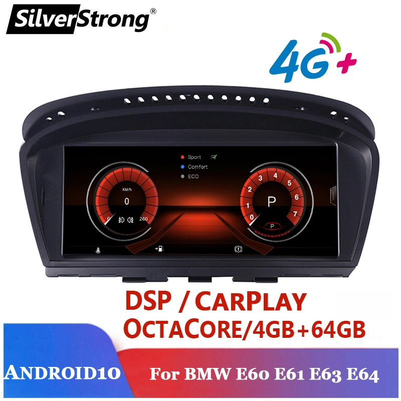 Android Silverstrong 10.0 8 Core 4+64g 8.8Inch Car Multimedia GPS para BMW série 5 E60/BMW série 3 E90 2005-2012 Cic Áudio CCC