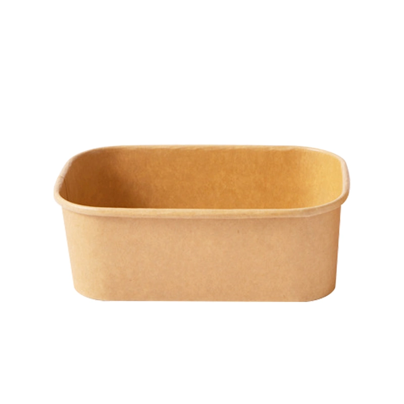 Customized Logo Kraft Paper Salad Rectangle Food Container Wholesale/Supplier