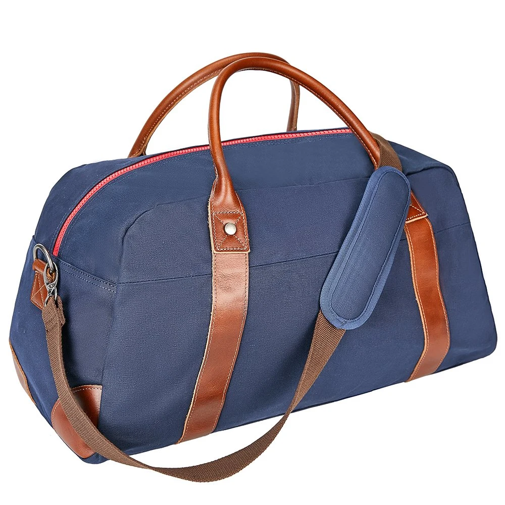 Overnighter Duffel Sac en toile de coton Factory Guangzhou les femmes et hommes salle de gym Duffle sac de sport avec cuir véritable (RS-1917110) 10 % de remise de prix